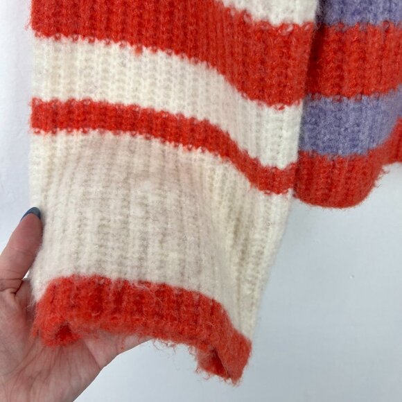 Y.A.S Jacaranda Knit Sweater Oversized Striped Wide Sleeve Size XS T2814 - Picture 6 of 11